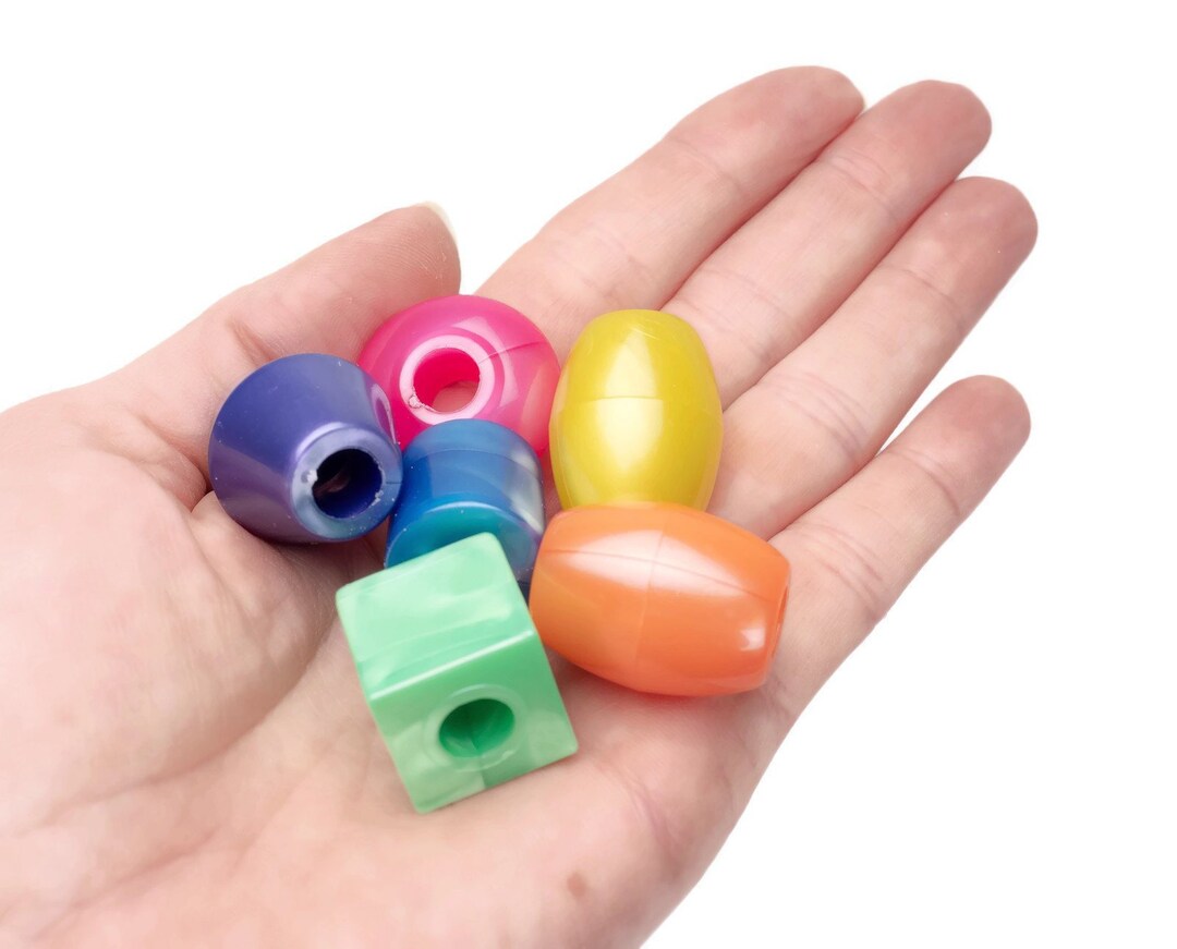 Jumbo Beads Pearl 24 COUNT Bird Toy Parts, Plastic Lacing Beads, Craft Bead, Kids, Sugar Glider