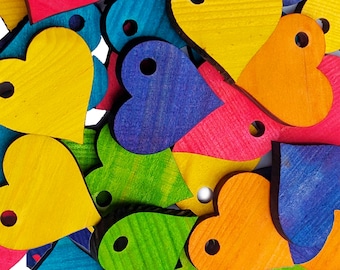 Whimsical Pine Wood Heart - Bird Toy Parts