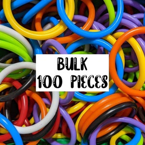 Anillos de plástico de 2 pulgadas - Juego de 100 - Pieza de juguete para pájaros, Pieza de juguete para petauros del azúcar, Pieza de artesanía