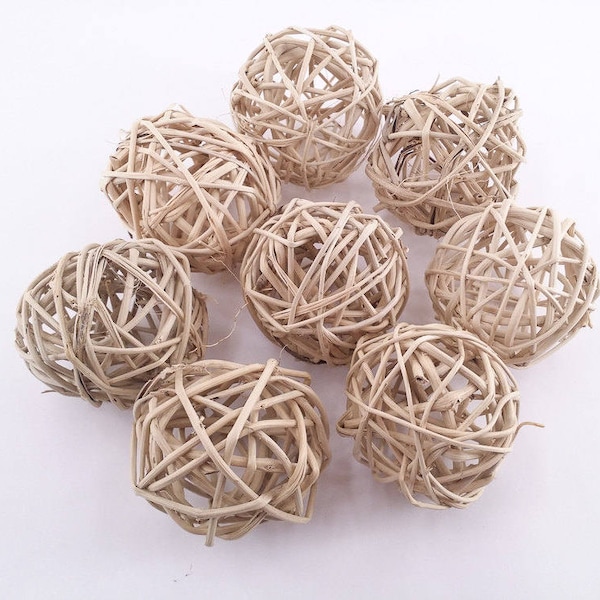 Medium Vine Balls - Bulk Set of 50 - Natural Bird Toy Part Twig Willow Stick
