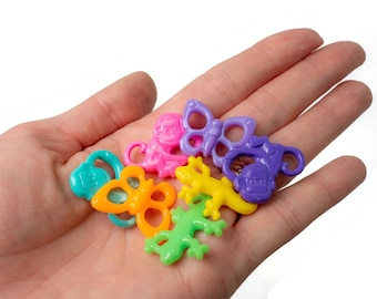 Jungle Animal Charms - Linkable Beads - Bird Toy Parts,  Sugar Glider Toy Parts