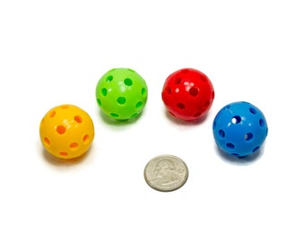 10 Gumball Beads - 1 1/8" Plastic Balls with holes - Bird or Sugar Glider Toy Part