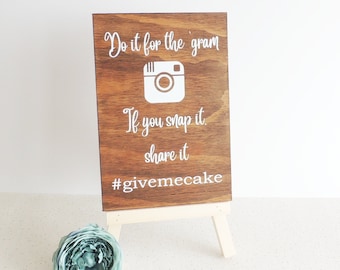 wooden wedding sign, wedding hashtag, snap it sign, picture sign for wedding, wooden signs, sign with stand, bar sign, guests decor,