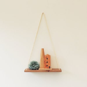 floating wall shelf, dorm decor, swing shelves, nursery decor, hygge decor, minimalist decor, hanging shelves, wooden shelf, display shelves image 2