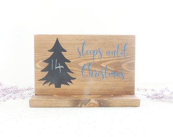 Rustic Wooden Christmas Countdown: Chalkboard Tree, Holiday Decor