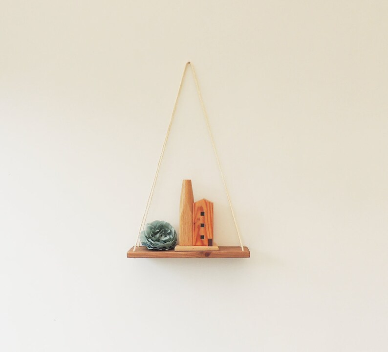 floating wall shelf, dorm decor, swing shelves, nursery decor, hygge decor, minimalist decor, hanging shelves, wooden shelf, display shelves image 2