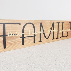 signo de nombre de la familia, placa de madera de la familia, regalo de la familia, regalo del día de los padres, signo personalizado, nuevo regalo del hogar, regalo de la boda, signo de madera