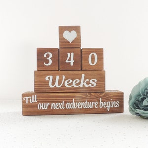 holiday countdown, countdown blocks, days until vacation, adventure count down, wooden countdown, rustic decor, weeks until, surprise trip