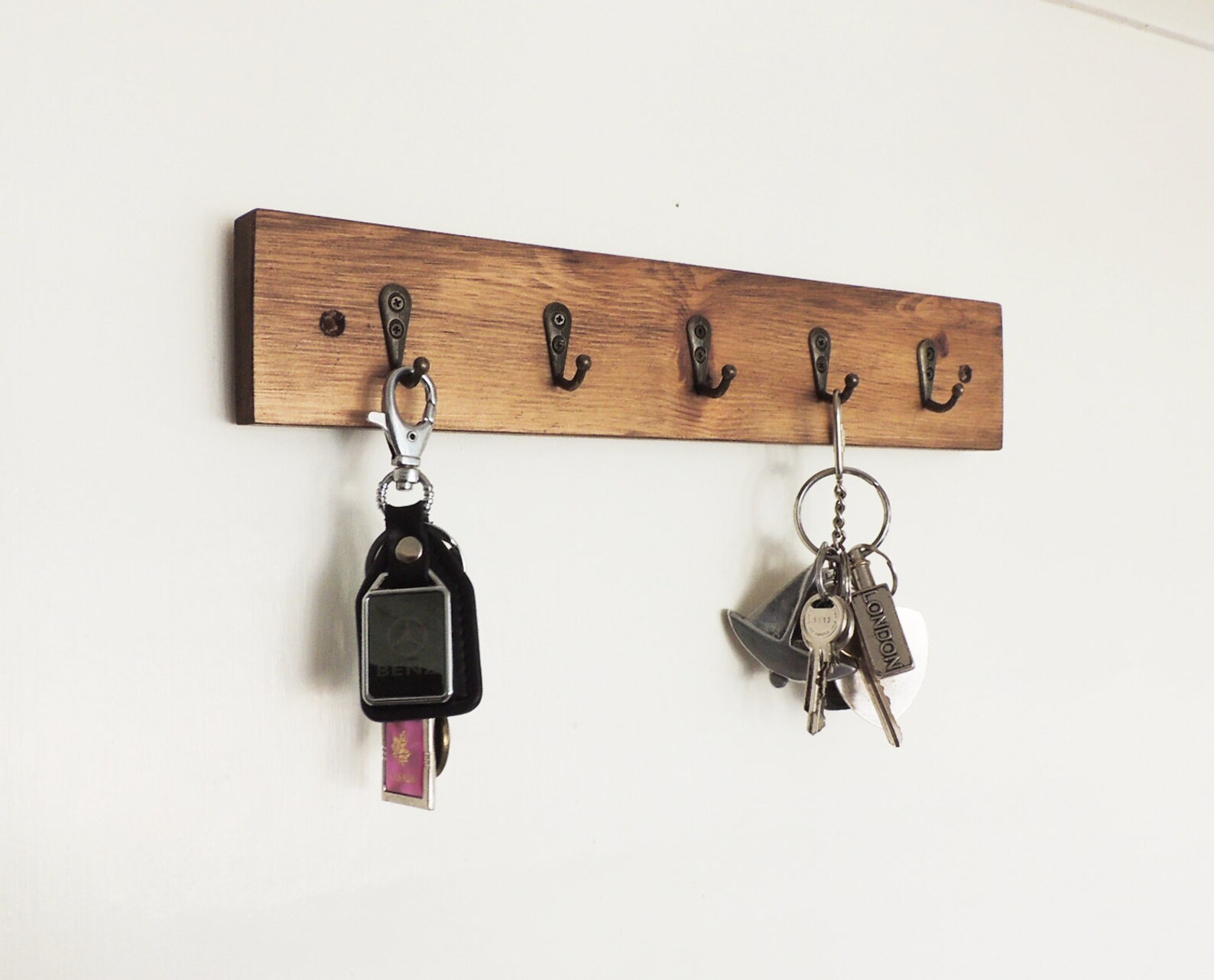Wooden key holder entryway hanger hall tidy rustic hall Etsy