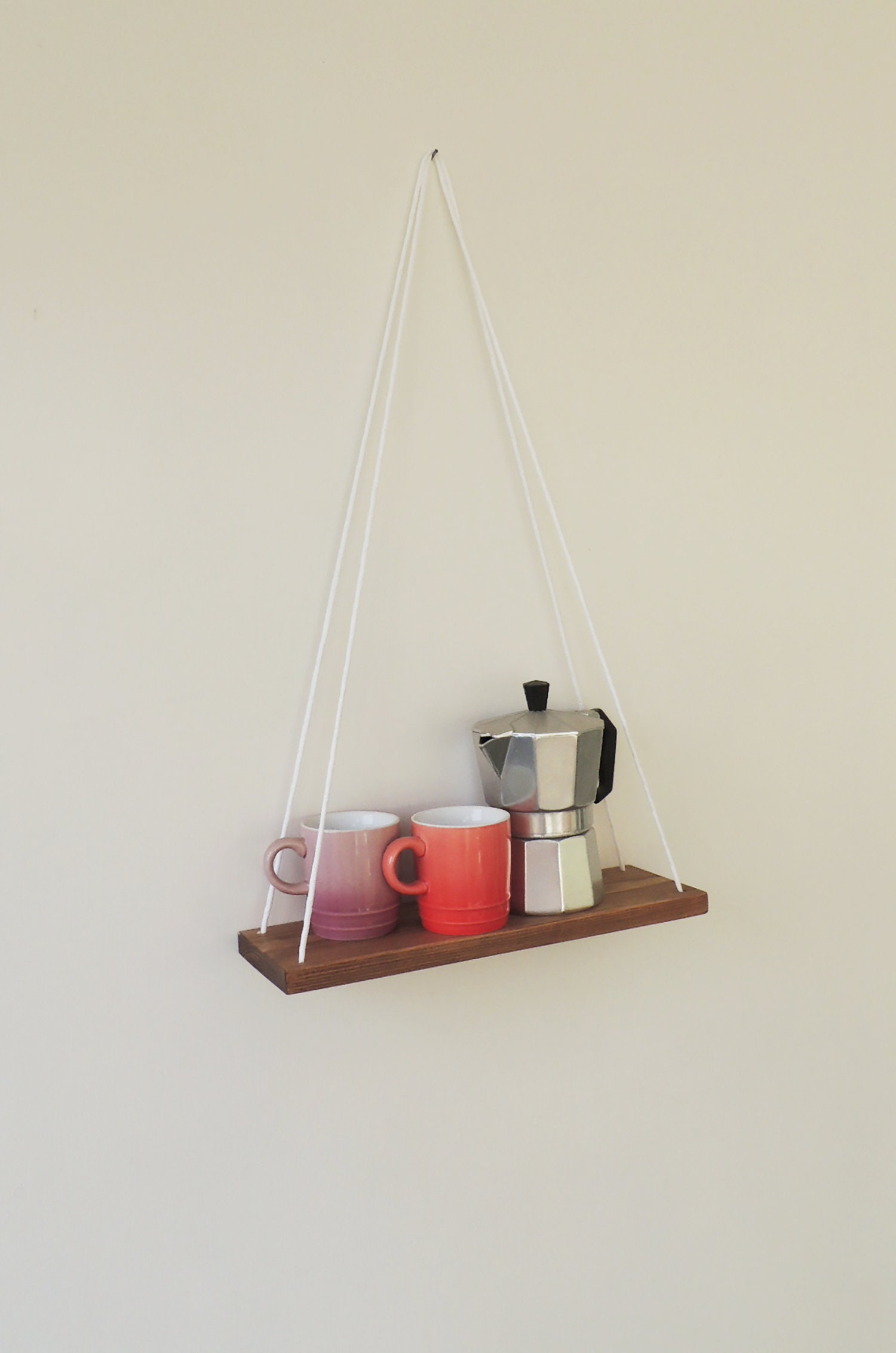 White Shelf Hanging Wall Shelves Floating Storage Dorm Etsy