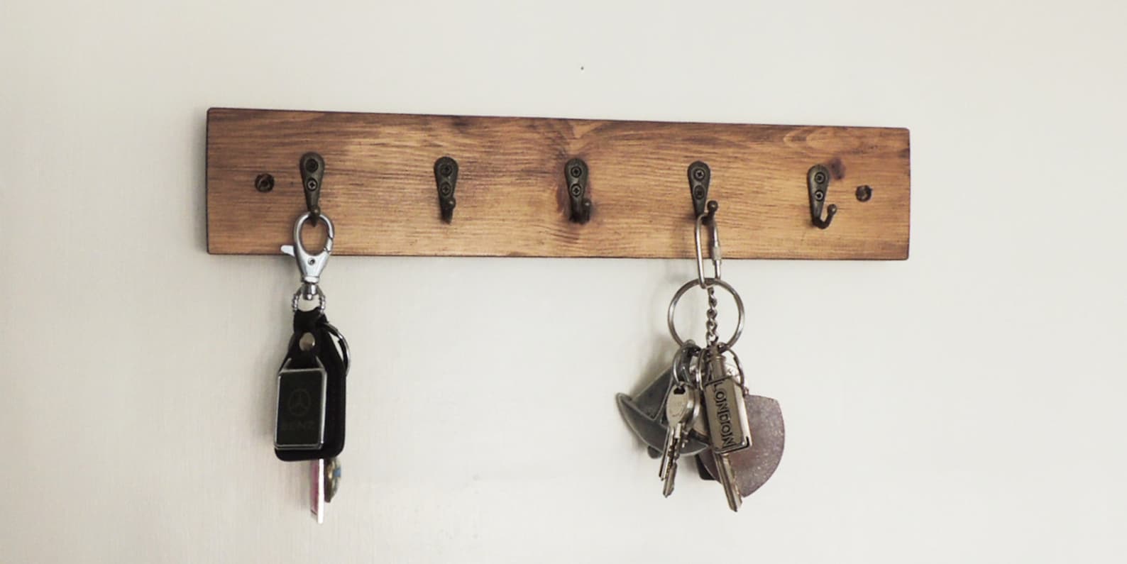 Wooden key holder entryway hanger hall tidy rustic hall Etsy