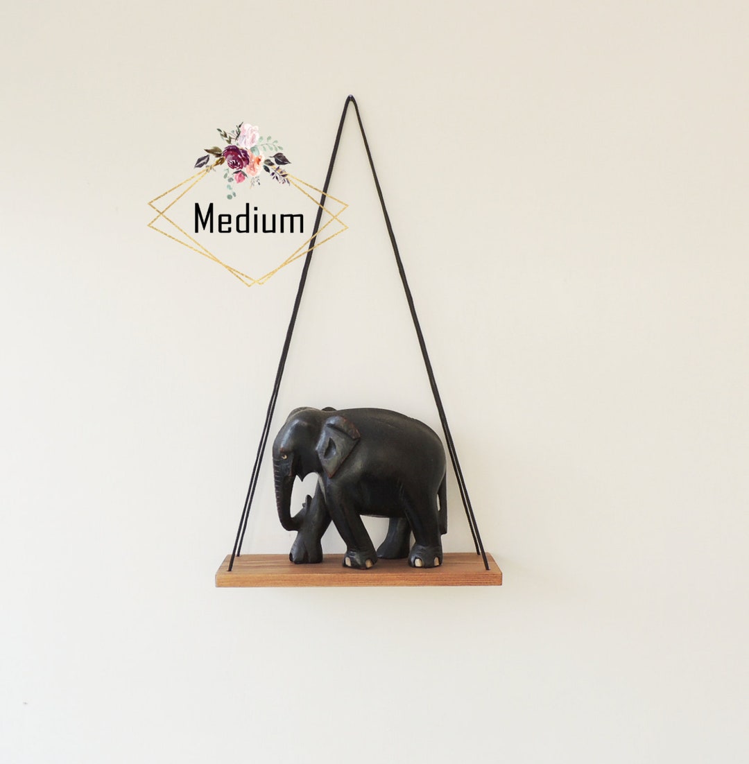 Black Shelf, Hanging Wall Shelves, Floating Storage, Dorm Decor, Student Walls, Wooden Accent