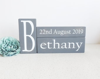 personalised baby gift, nursery decor, new baby present, keepsake for baby, baby name blocks, rustic decor, nursery name, wooden blocks