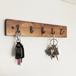 Key Holder, Key Storage, Key Hooks, Key Hanger, Wall Key Holder, Key Holder  for Wall, Key Rack, Entryway Key Organizer, Oak Key Rack 