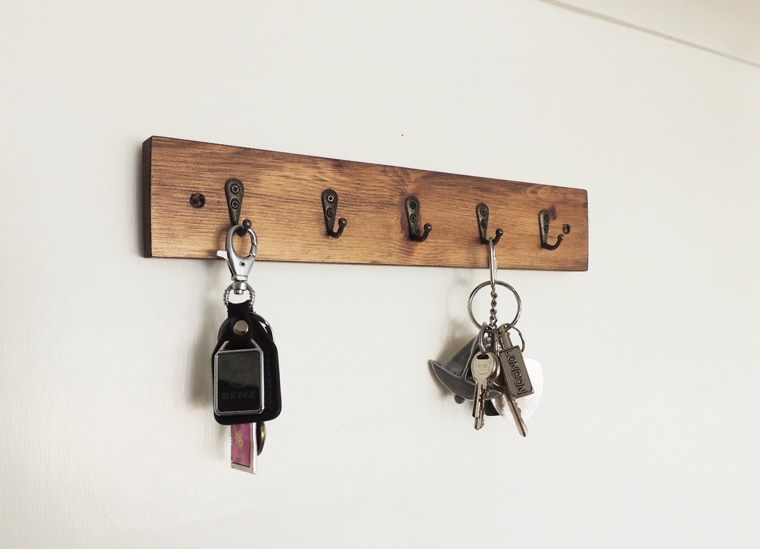 86x90x6 cm, Vintage 24-ganchos, Tabla para colgar llaves de pared, Colgadores de llaves de pared de entrada
