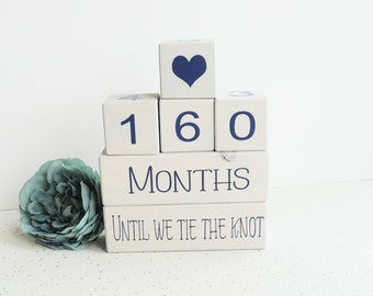 Wedding Countdown Blocks: Engagement Gift, Days Until We Tie The Knot