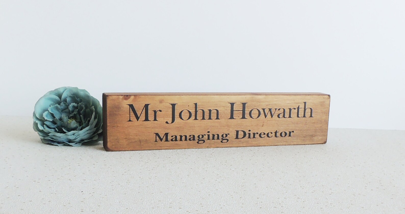 Office desk plaque name for desk gift for boss wooden name Etsy