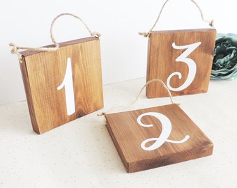 hanging table number, wedding table, rustic wedding decor, barn signs, table plan, wedding numbers, seating plan, numbers for tables, wood