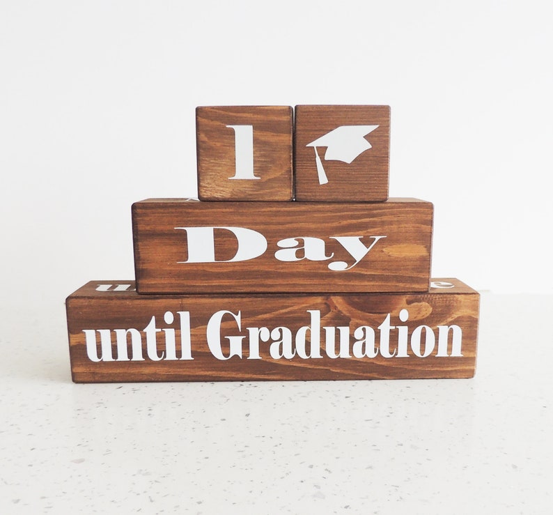 Wooden Graduation Countdown Blocks: Student Gift, Finals Prep - Etsy ...