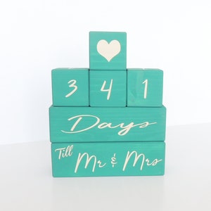wedding countdown blocks, days until we get married, one year countdown, weeks until i do, wedding calender, gift for bride to be