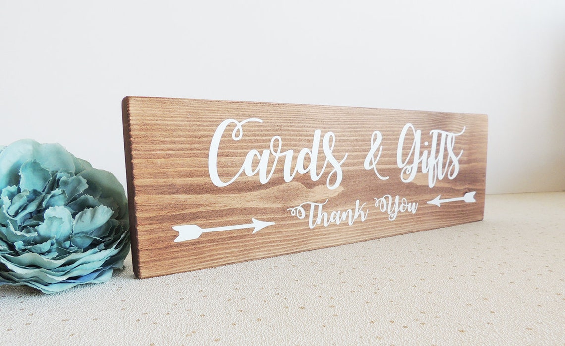 Wedding table sign rustic wedding decor gift and card sign