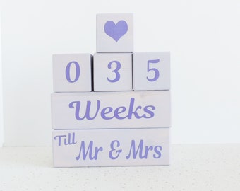 wedding countdown calender, countdown gift, engagement present, one year countdown, days until we marry, engagement gift