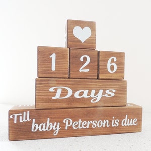 baby countdown, pregnancy countdown blocks, days until baby, personalised mum to be gift, pregnancy present, personalized countdown image 3