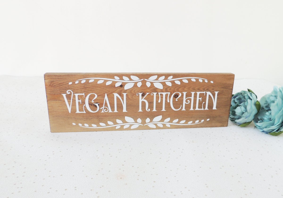 Vegan Sign Vegan Kitchen Decor Vegan Gift Cafe Decor Tea Etsy UK