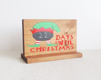 christmas countdown, sleeps until christmas, rustic christmas, xmas decor, wooden countdown, holidays countdown, advent calender