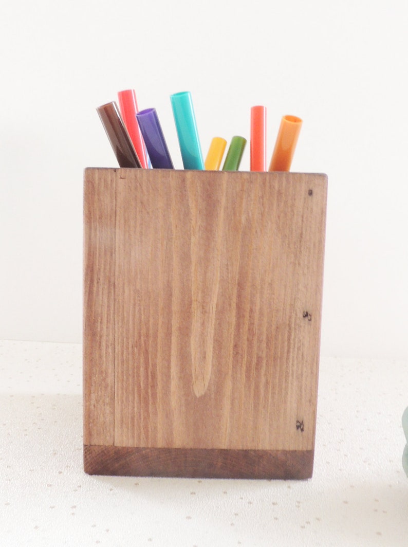 Wooden Desk Pot Brush Pot Pen Pot Pen Holder Desk Tidy Etsy UK