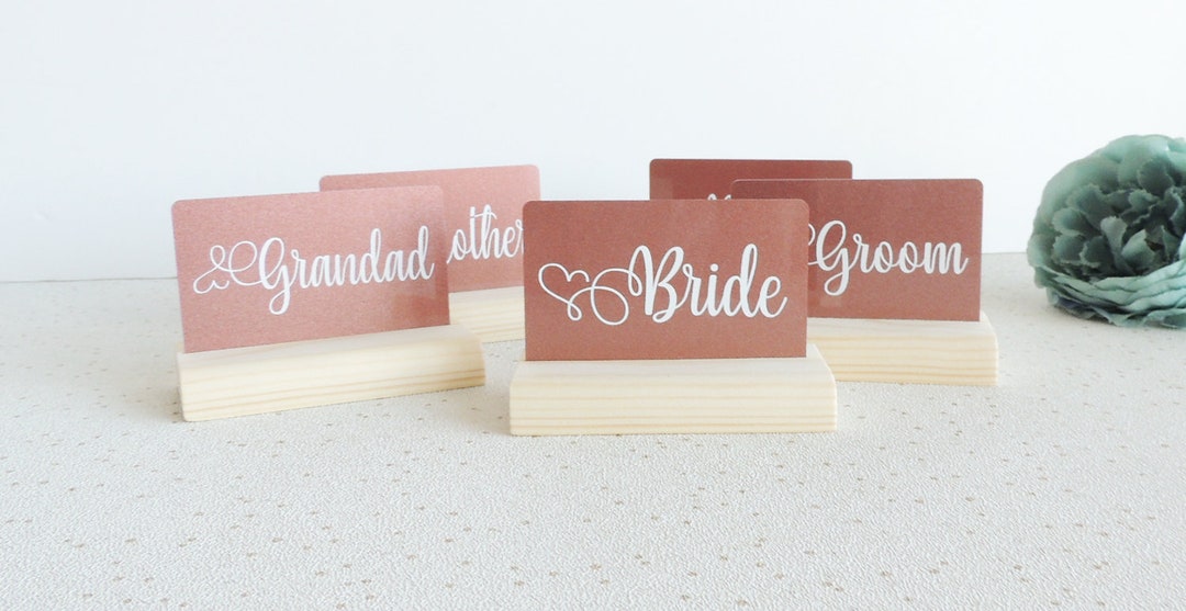 10 Wedding Place Card Holders, Table Name Holders, Wooden Wedding Decor
