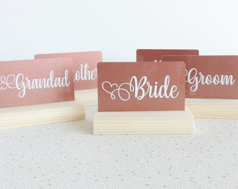 Wooden Wedding Place Card Holders: Table Name Decor, Set of 10