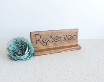 reserved sign, table reservation, wedding reserved sign, seat reservation, rustic decor, reserved seating, cafe decor, save a seat,