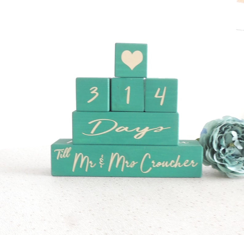 Wedding countdown blocks days until we get married one