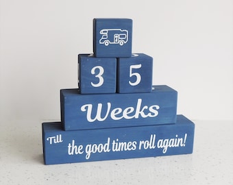 motorhome holiday countdown.  gift for campers.
