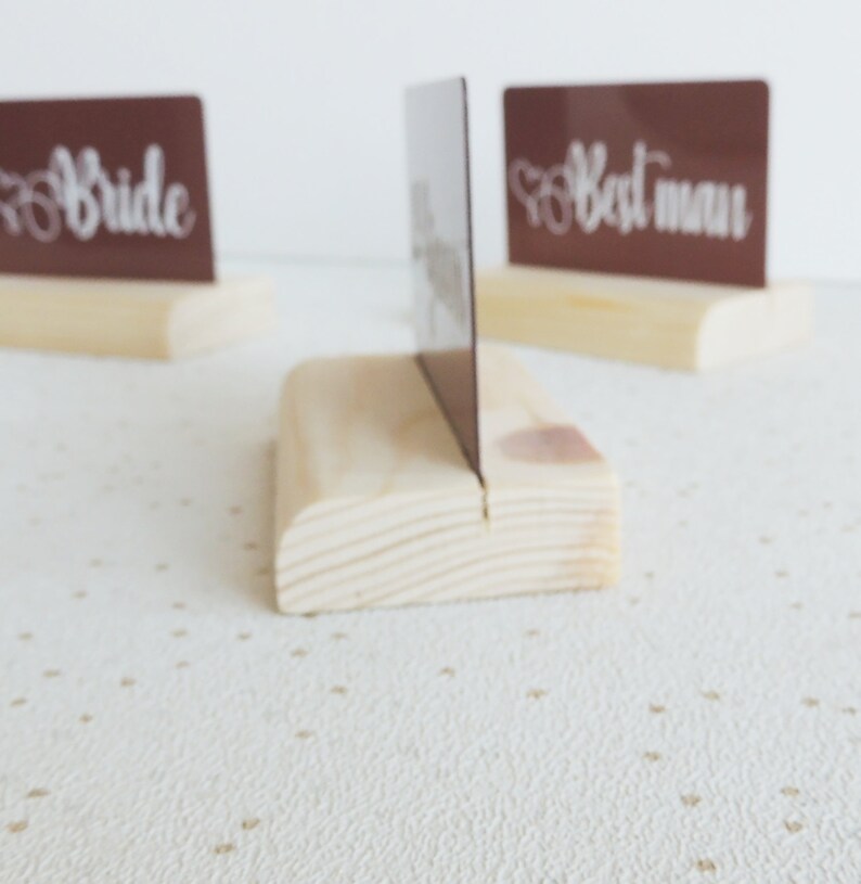 10 Wedding Place Card Holders Table Name Holders Wooden Etsy UK