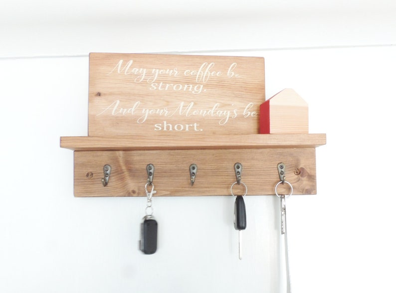 Wooden Key Holder Entryway Hanger Hall Tidy Rustic Hall Etsy UK