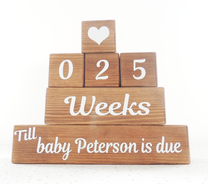 baby countdown, pregnancy countdown blocks, days until baby, personalised mum to be gift, pregnancy present, personalized countdown image 5