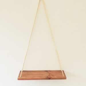 floating wall shelf, dorm decor, swing shelves, nursery decor, hygge decor, minimalist decor, hanging shelves, wooden shelf, display shelves image 6