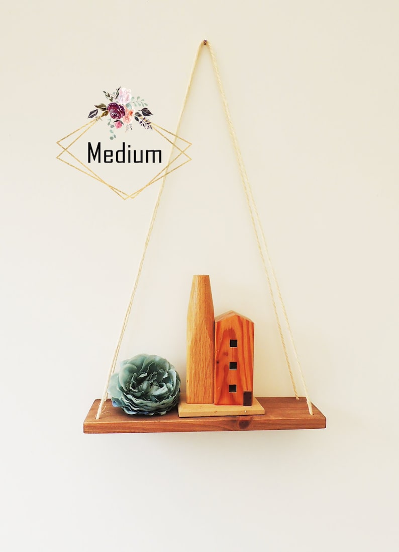 floating wall shelf, dorm decor, swing shelves, nursery decor, hygge decor, minimalist decor, hanging shelves, wooden shelf, display shelves image 1