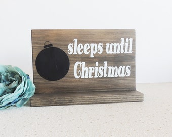 christmas countdown, sleeps until christmas, rustic christmas, xmas decor, wooden countdown, holidays countdown, advent calender