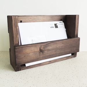 Wooden Letter Rack, Wood Shelves for Hall, Magazine Rack, Narrow ...
