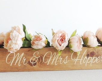 Personalized Rustic Wedding Planter, Top Table Decor