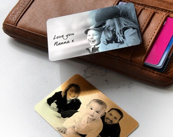 Personalised Wallet Or Purse Metal Photo Cards