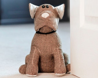 Luxury Brown Terrier Dog Padded Doorstop