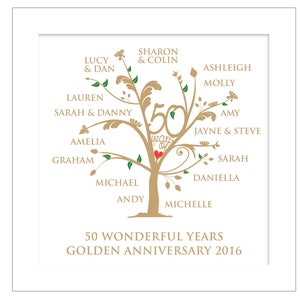 Personalised Golden Anniversary Family Tree Digital File