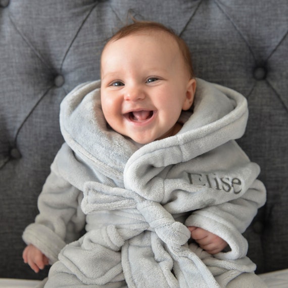 grey baby dressing gown