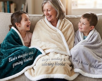 Manta Sherpa personalizada com mensagem