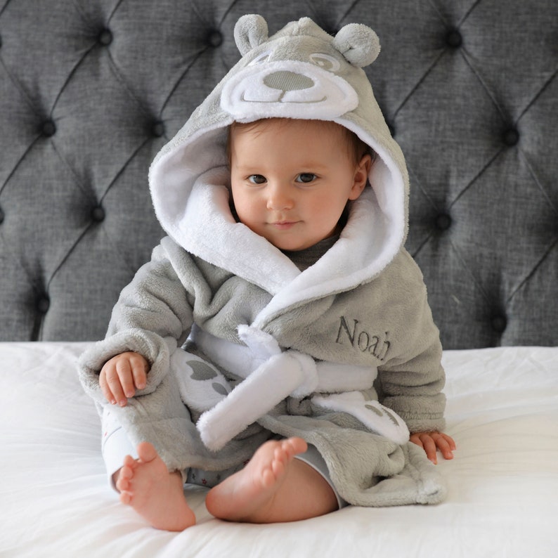 Robe de chambre en peluche douce personnalisée pour bébé