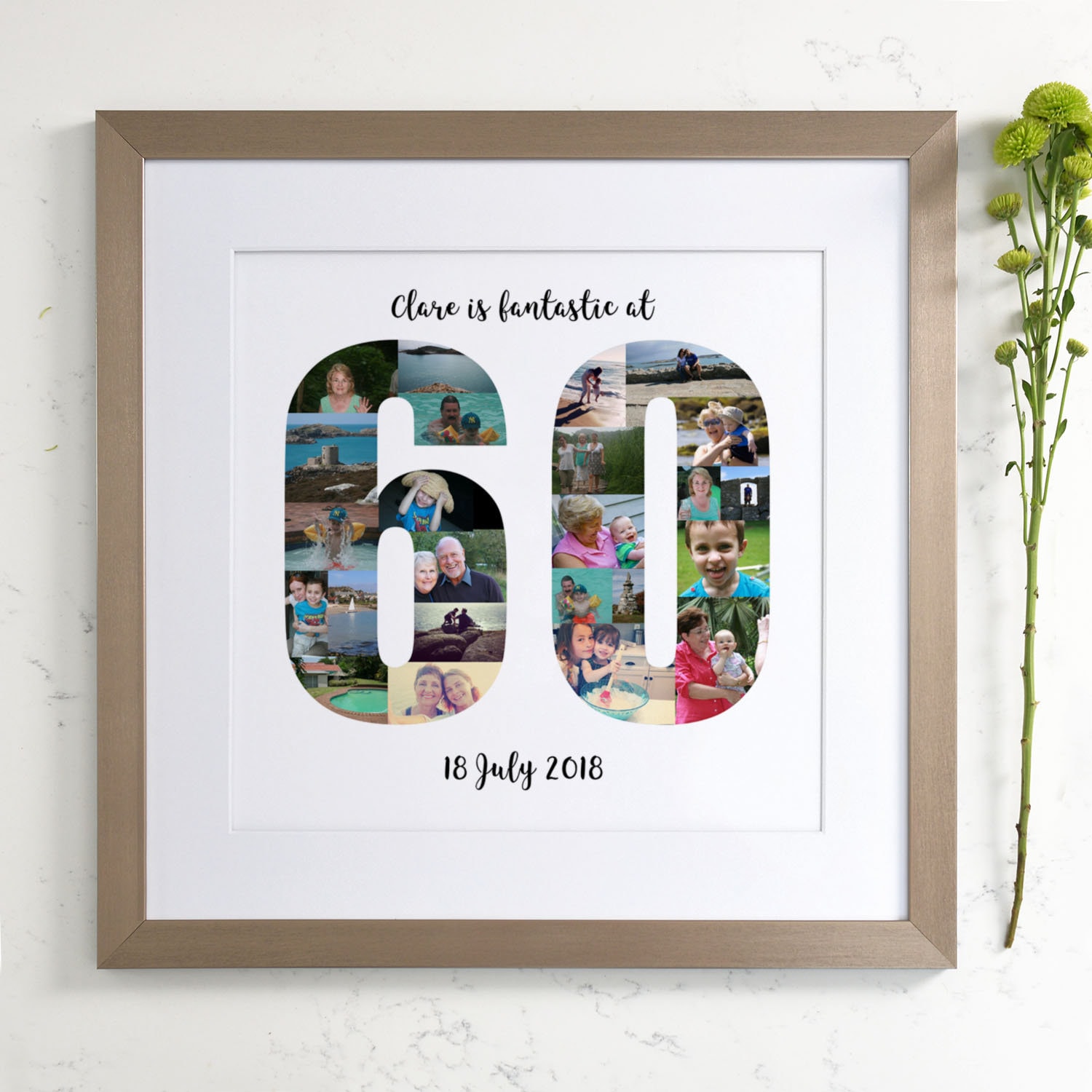 Personalisierte Fotocollage zum 60. Geburtstag Etsy.de